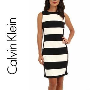 CALVIN KLEIN | STRIPED CAREER DRESS